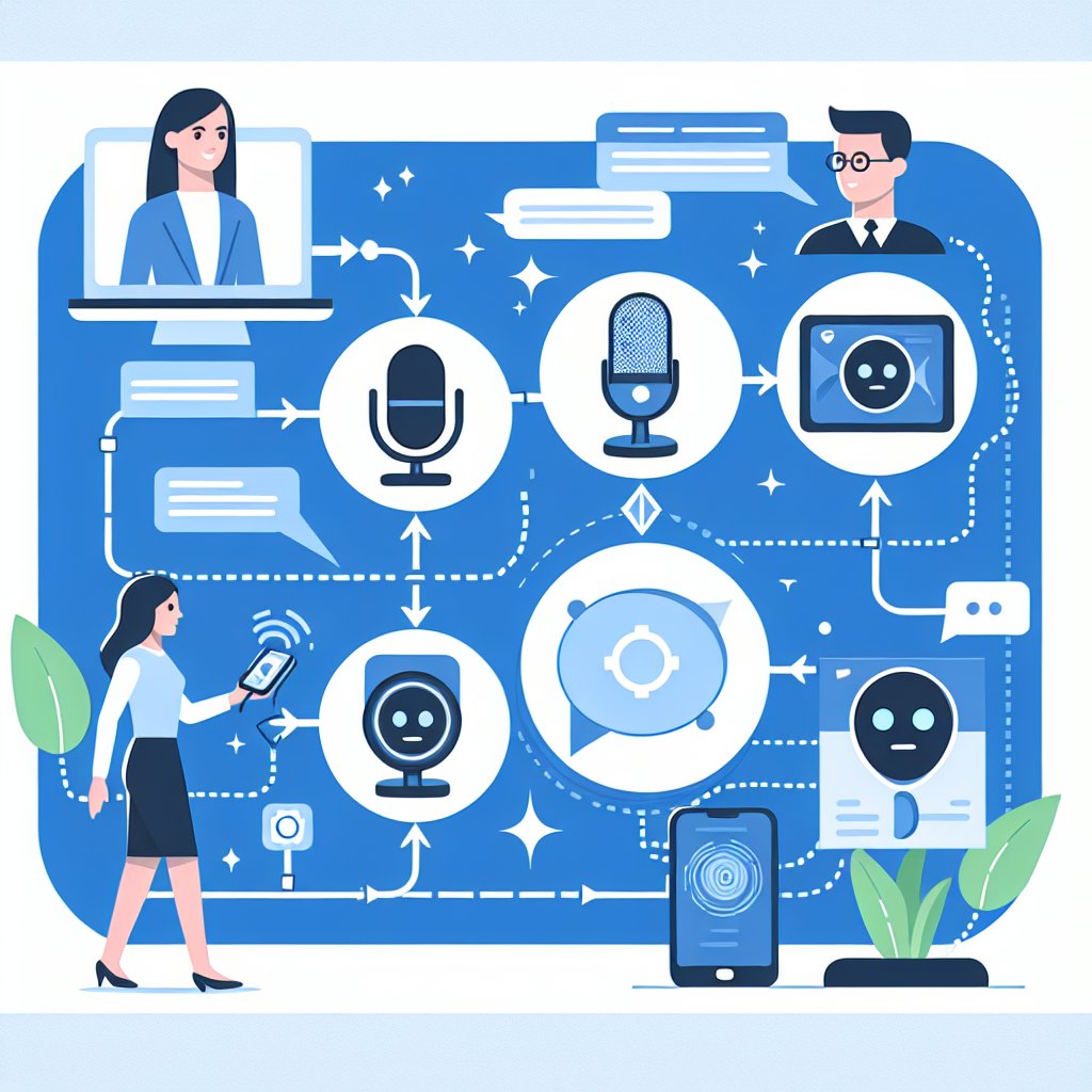 Illustration showing process or workflow illustration related to AI Voice Agents Customer Experience
